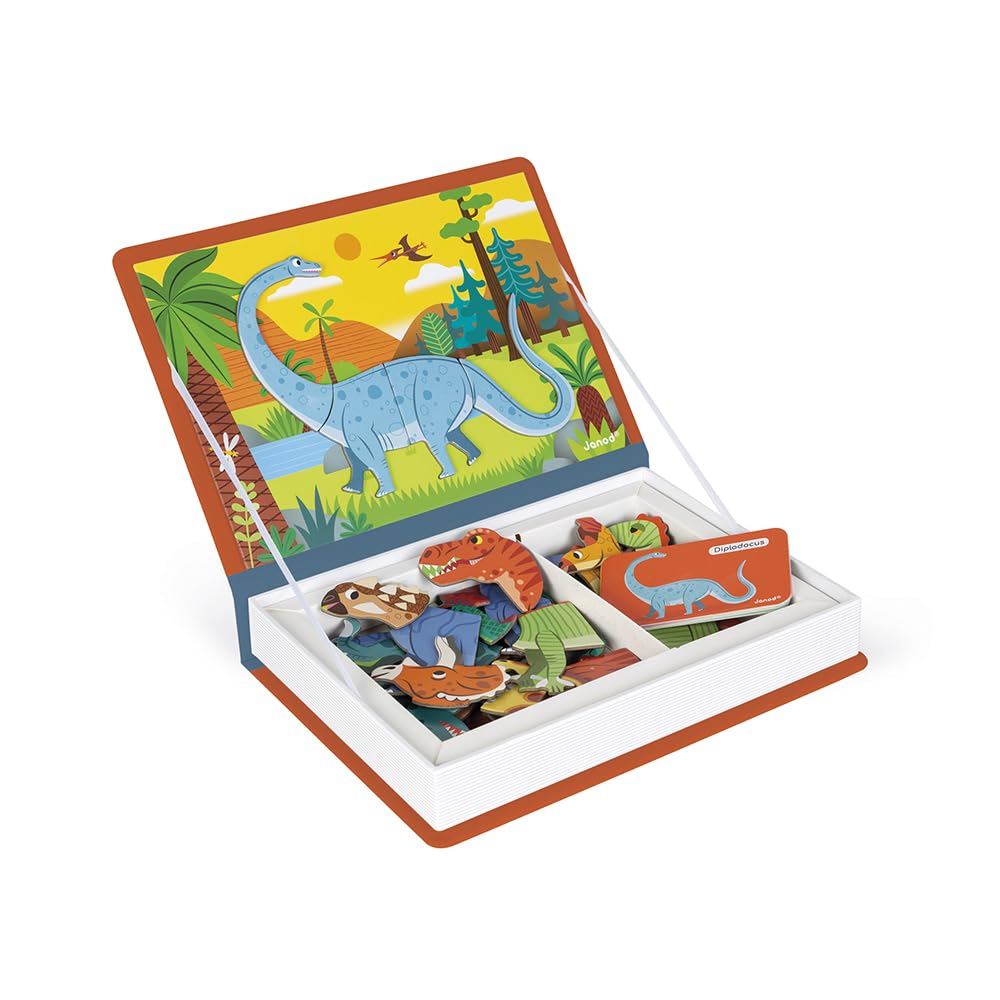 Janod Magnetibook travel case keeps parts organized for on-the-go play.