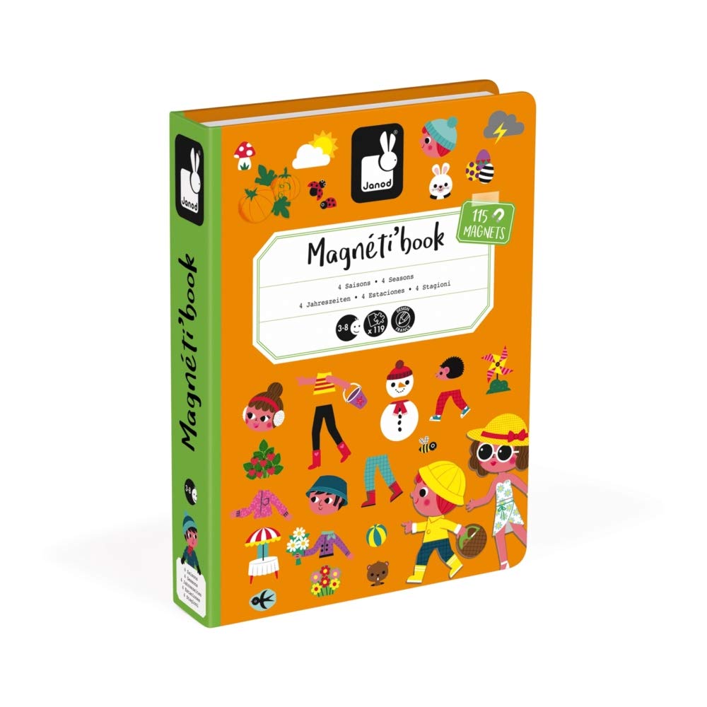 Janod MagnetiBook travel case keeps magnets organized for on-the-go play.
