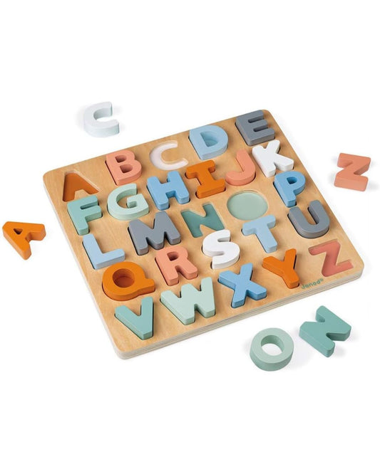 Janod Sweet Cocoon stand-up pastel letters for early ABC practice.