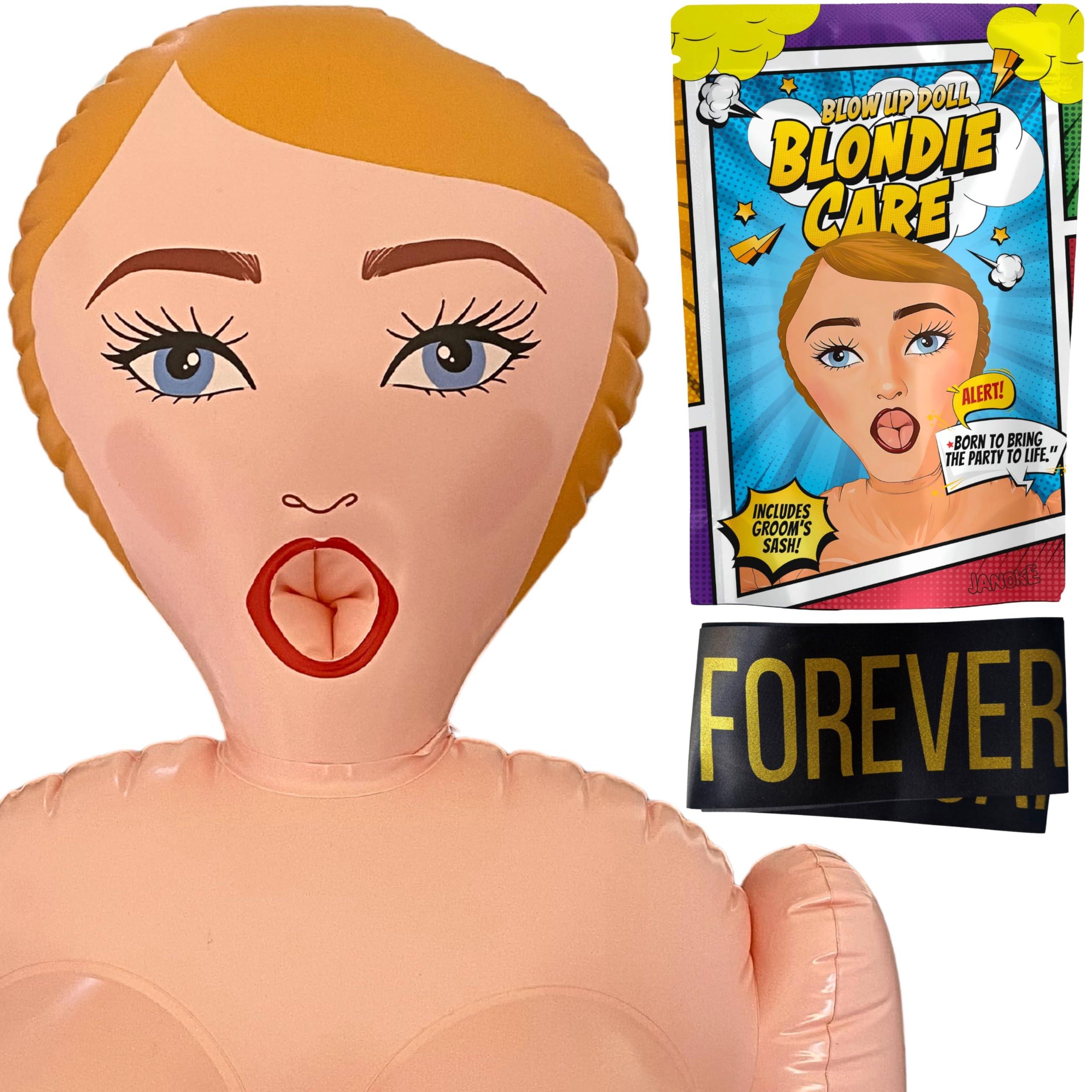 JANOKE inflatable doll, 60-inch height, ideal for memorable party photo ops.