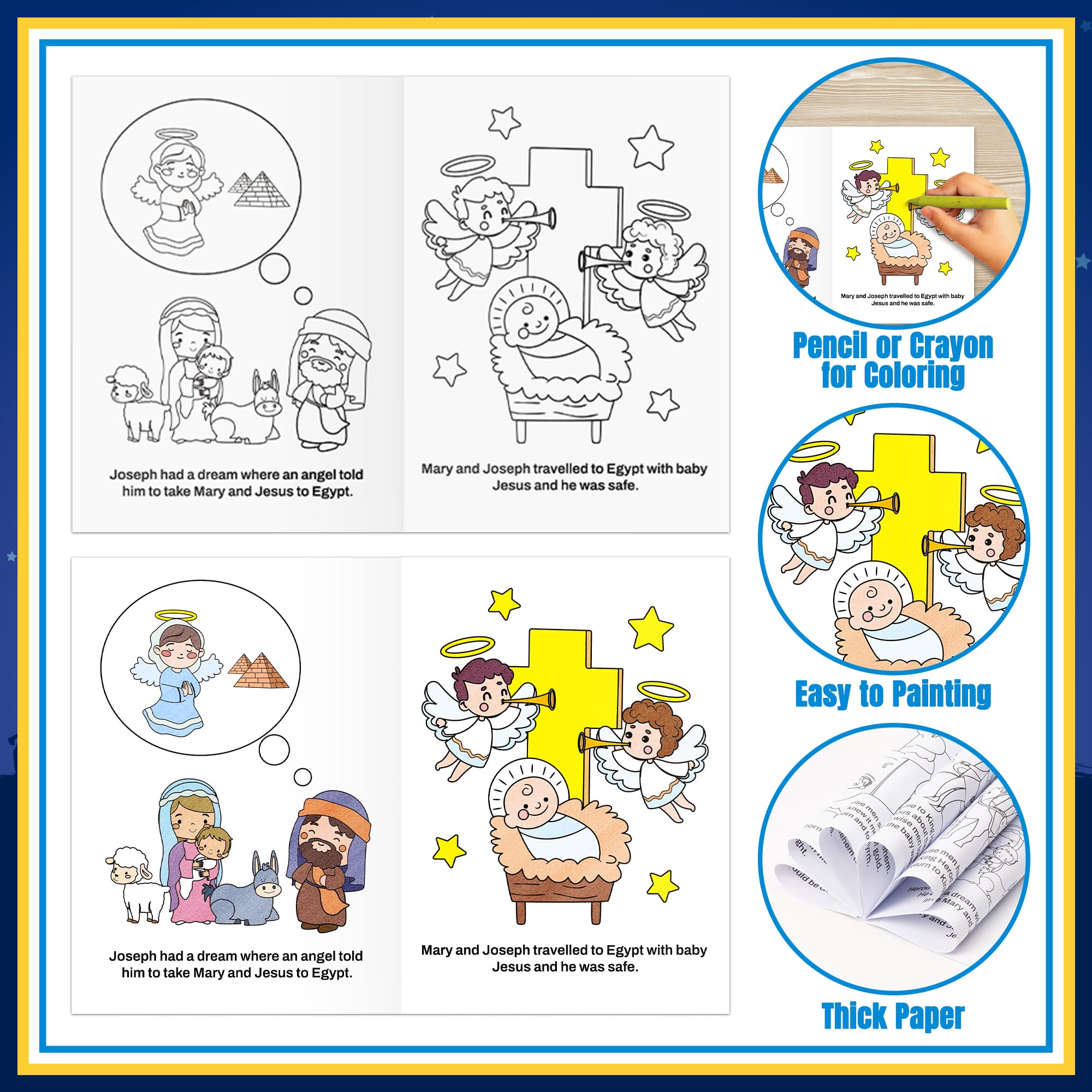 JAPBOR Christian story pages encourage focus and fine motor practice