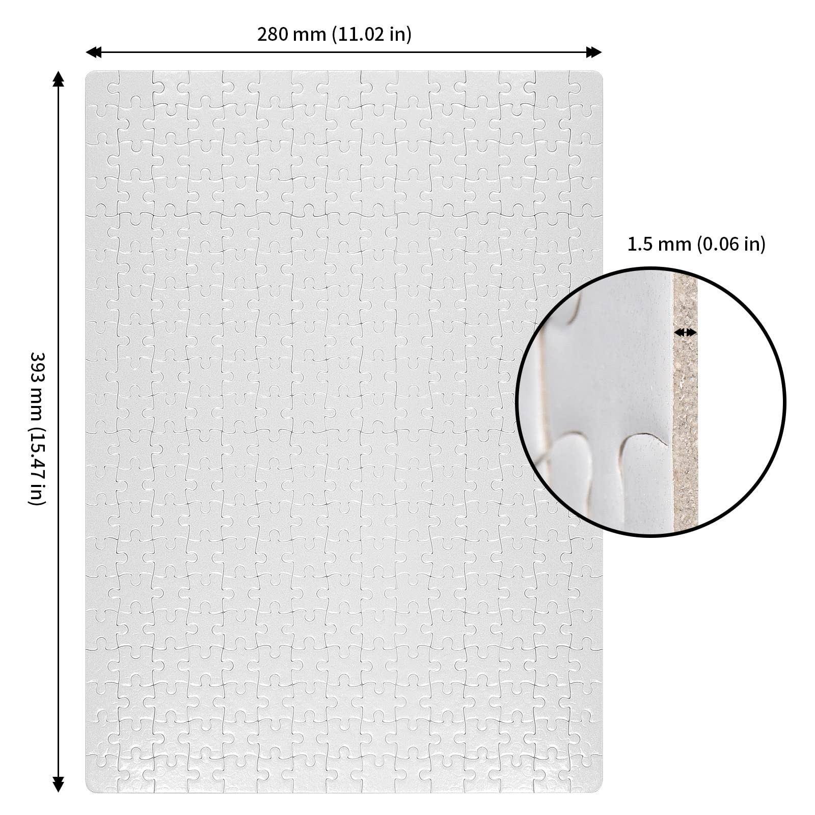 JAPCHET 300-piece blank puzzle with clean edges for customization.