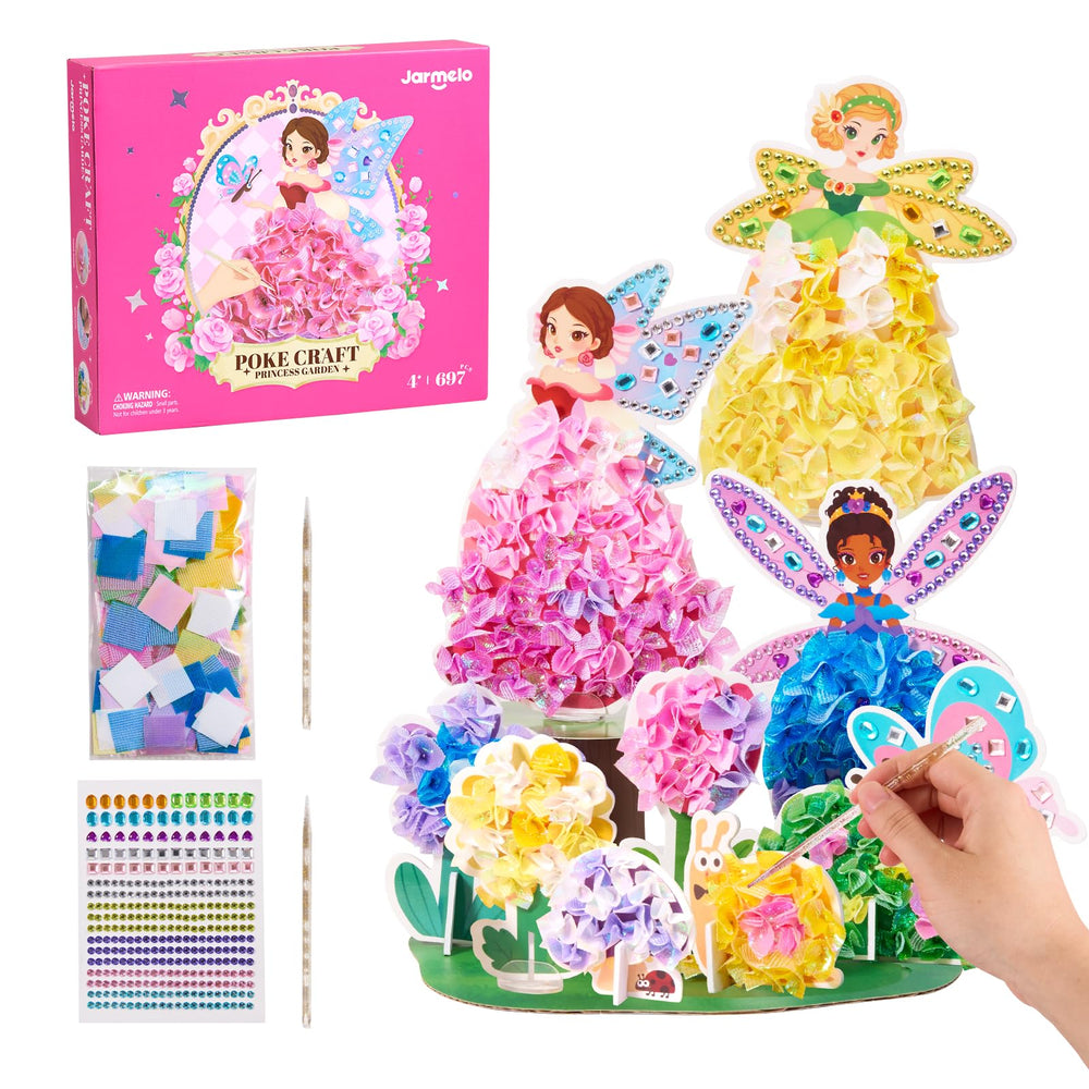 Jar Melo princess garden poke kit: vibrant, mess-free craft for young creators