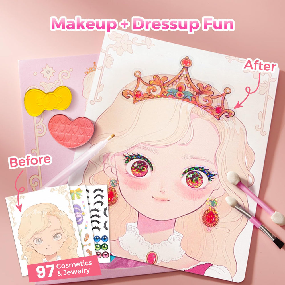 Jar Melo Princess sticker book with crowns and accessories for dress-up play.