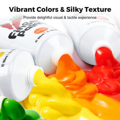 Silky, creamy texture of Jar Melo finger paints for tactile exploration