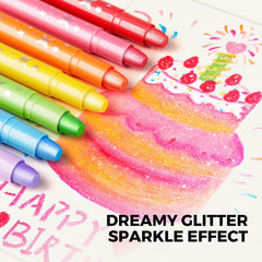 Jar Melo twist-up shell protects tips during drawing for growing motor skills.