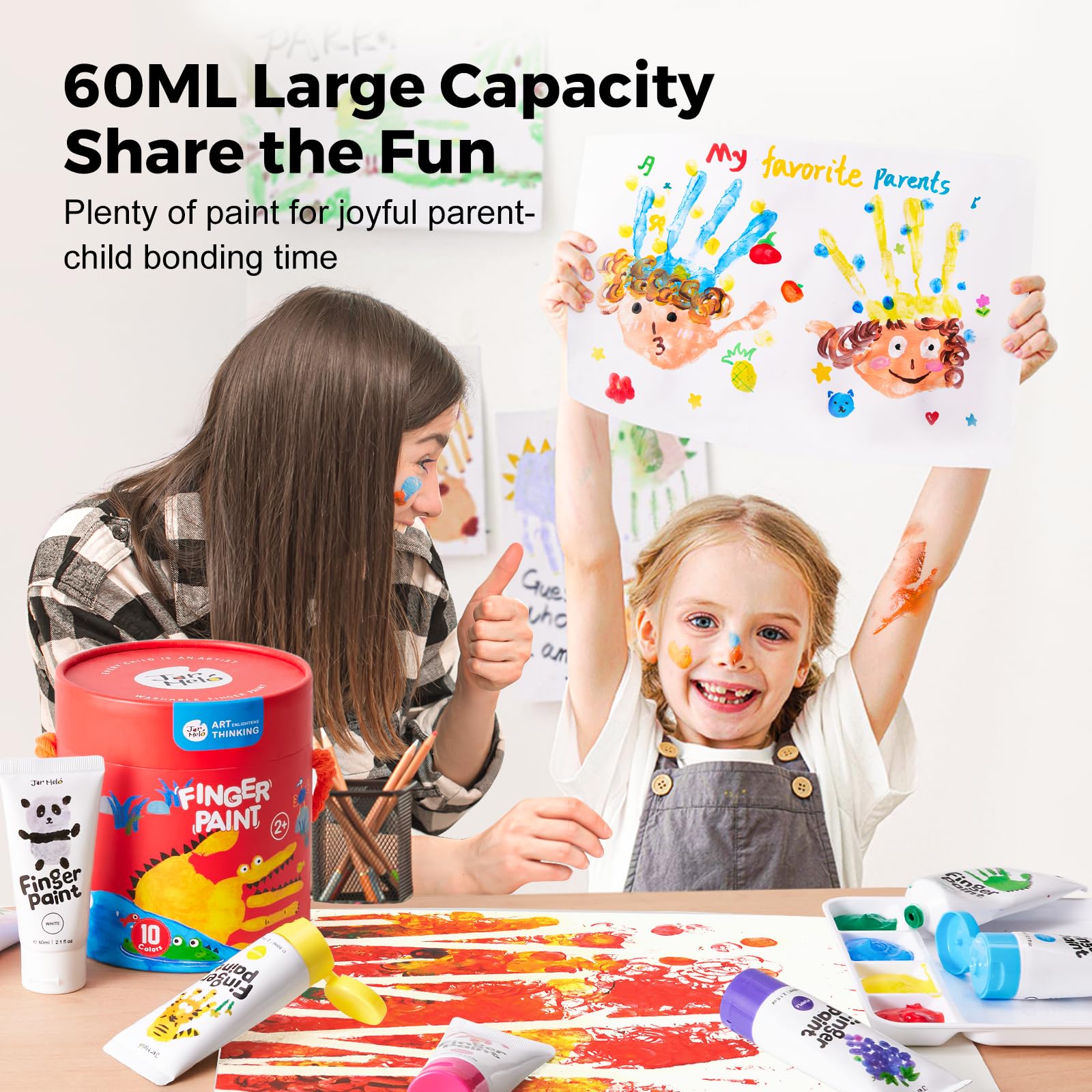 Jar Melo preschool art supplies suited for classroom or home learning.