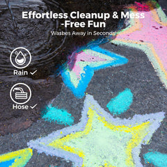 Jar Melo vibrant colors on pavement inviting expansive sidewalk art