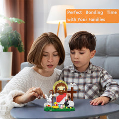 Jarsant Jesus Building Block Set cross detail highlighted as decorative centerpiece