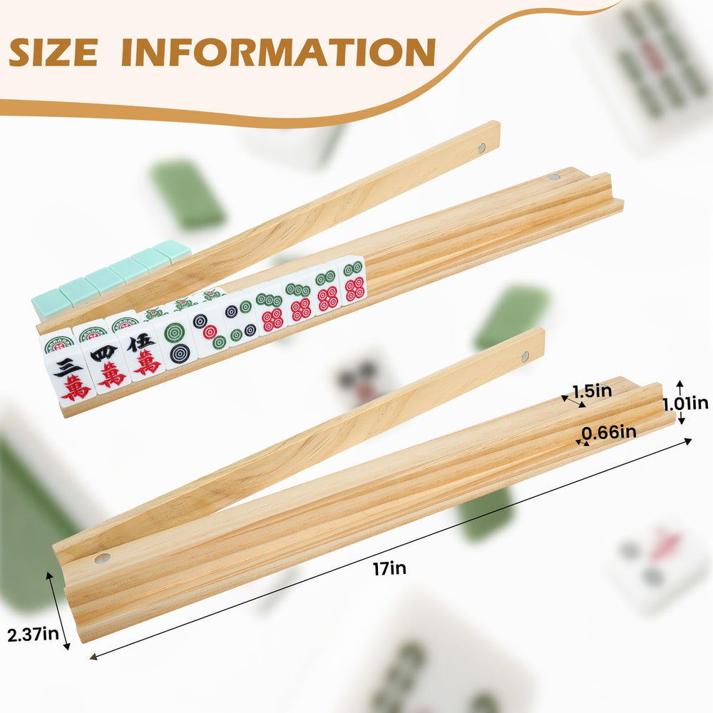 JARTEEK Mahjong racks with magnetic pushers securely attach to tiles for seamless gameplay.