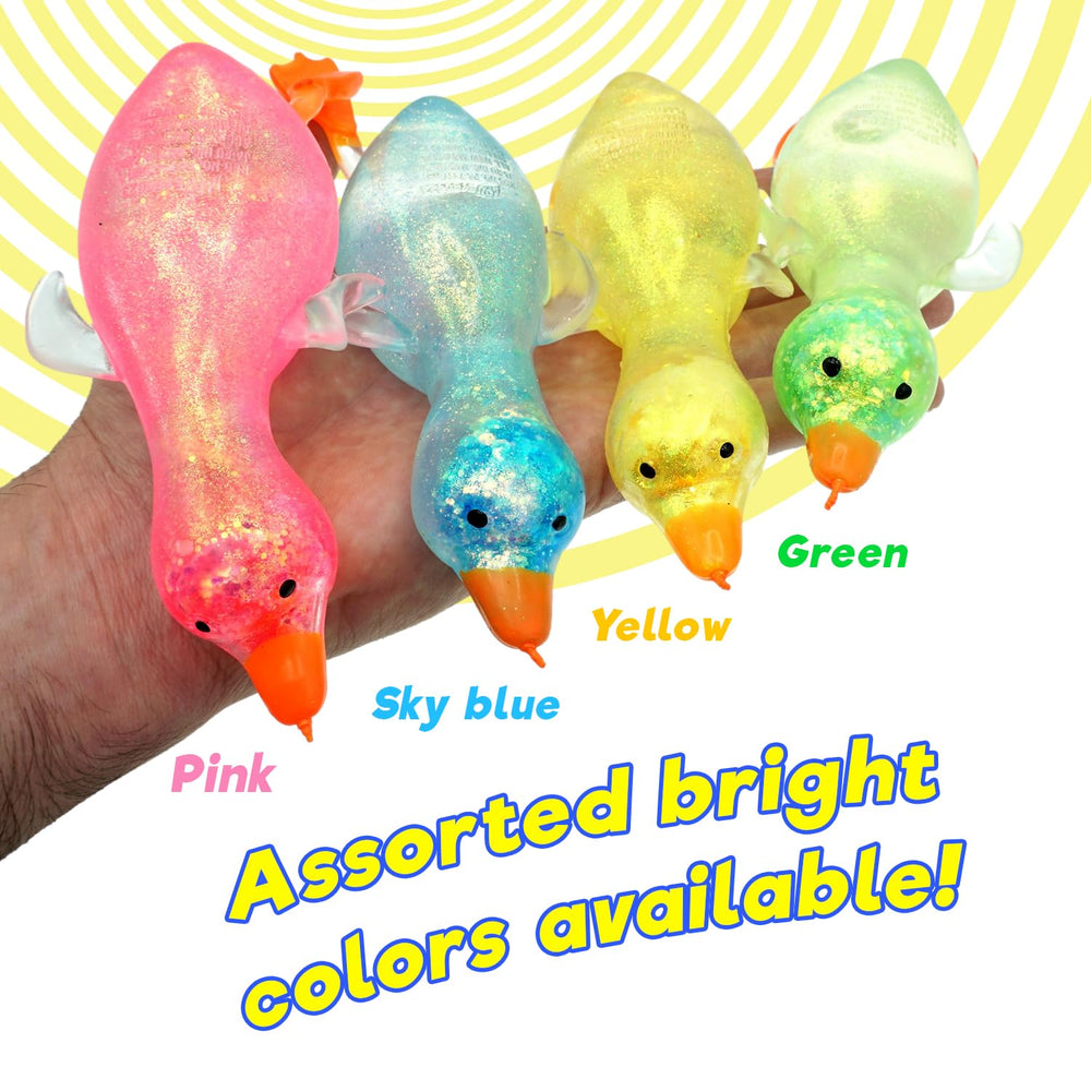 JA-RU Glitter Ducks 4-pack shows color variety with swirling glitter.