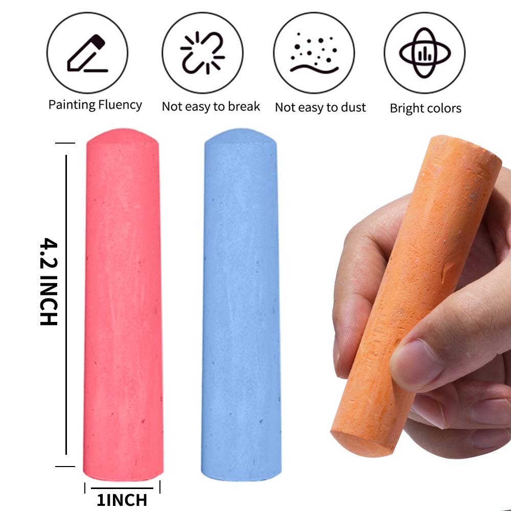 JASNKKONT durable 4-inch chalk sticks for long-lasting sidewalk art