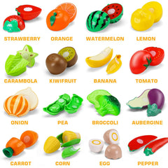 JASNKKONT pretend-food fruits and vegetables for realistic kitchen play