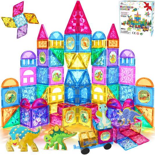 Jasonwell 110pcs magnetic tiles set for versatile building and early STEM exploration