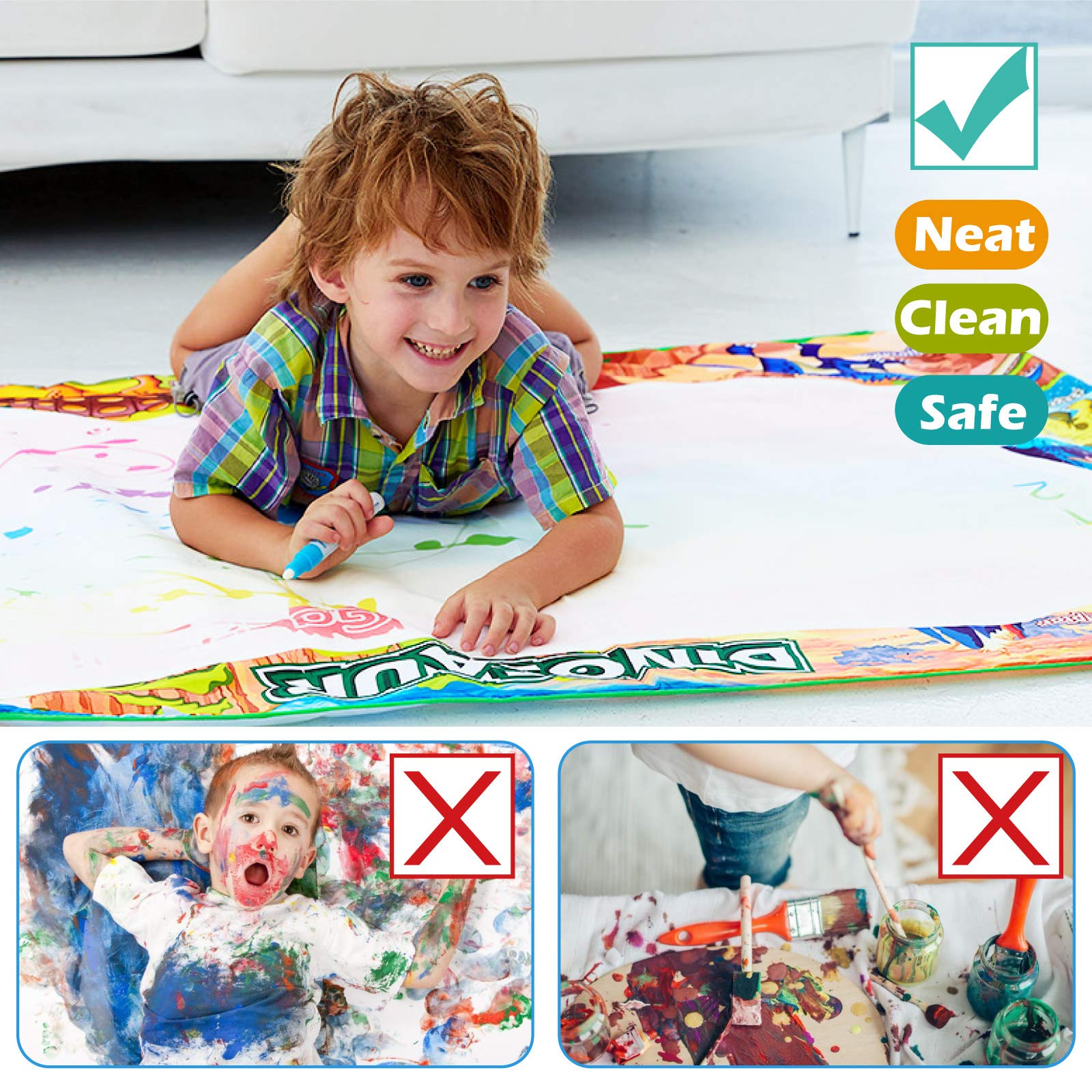 Jasonwell Aqua Water Doodle Mat includes suction cups and accessories for stability