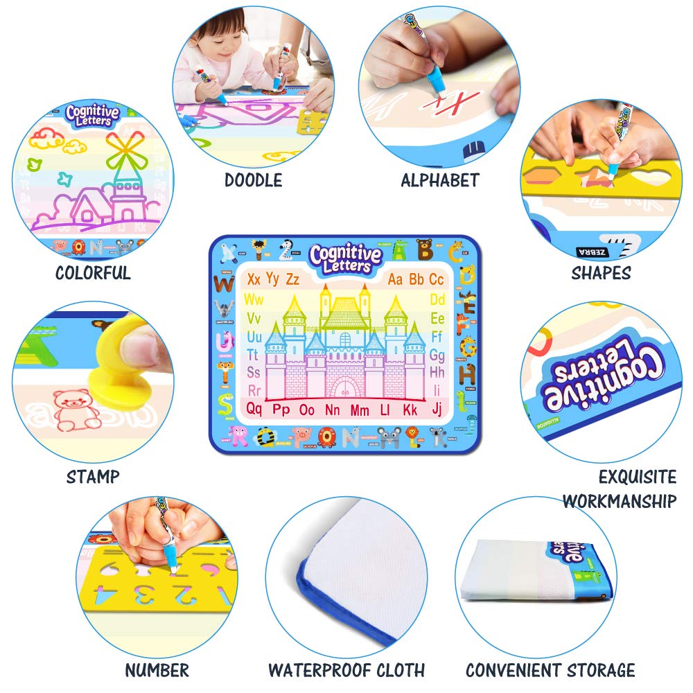 Jasonwell Aqua Water Doodle Mat stamps and design book included