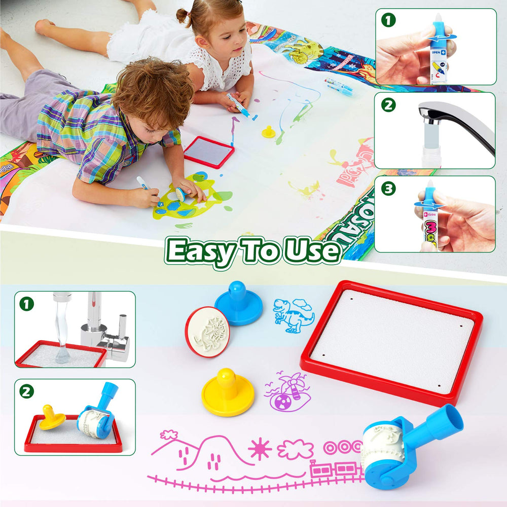 Jasonwell Aqua Water Doodle Mat provides non-toxic, safe, quick cleanup play