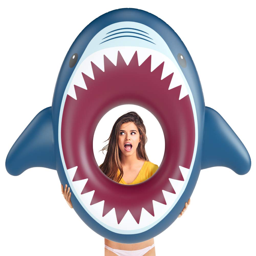 Jasonwell shark float with fast valves inflates quickly.