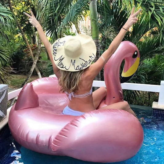 Jasonwell flamingo pool float neck handle for easy boarding and stability