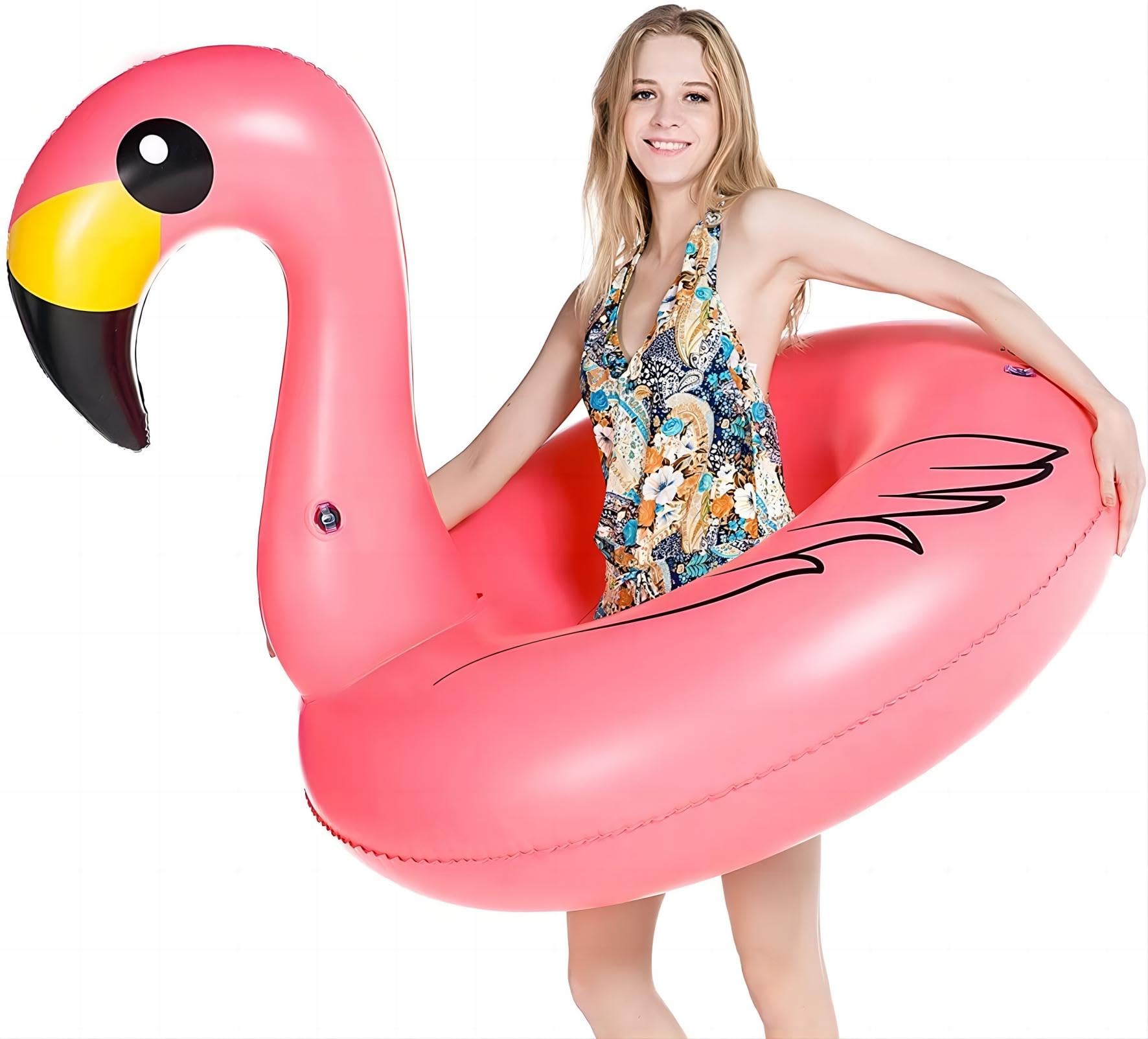 Jasonwell giant flamingo pool float front view for sunny pool parties