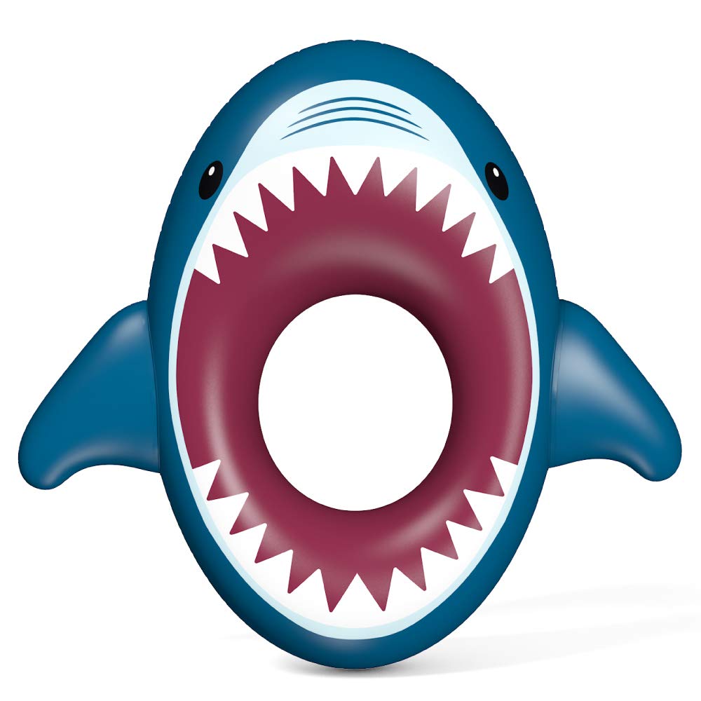 Jasonwell giant shark pool float for pool, lake, or beach fun.