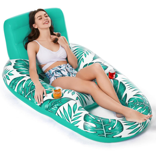 Jasonwell inflatable pool float adult with backrest enables comfortable lounging.