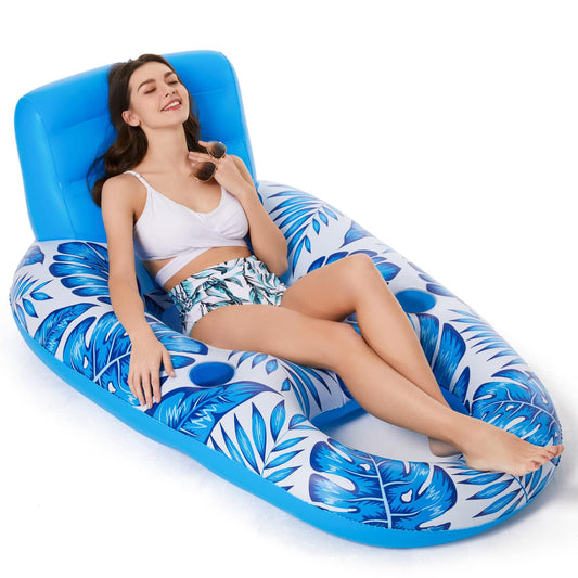 Jasonwell inflatable pool float with backrest offers comfortable support for long lounging