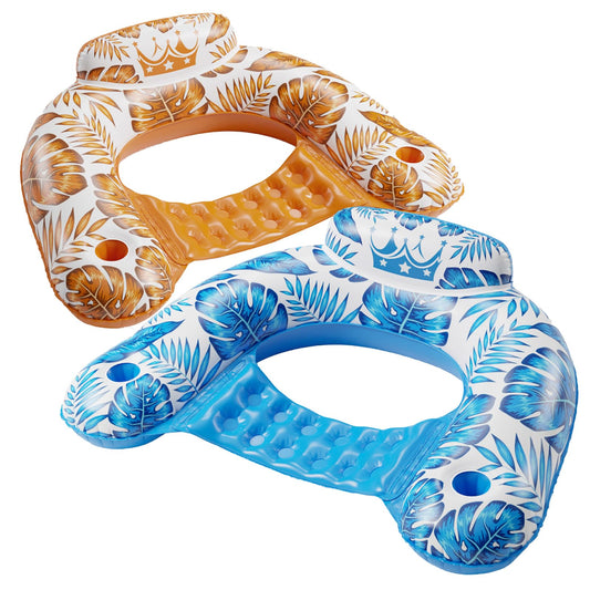 Jasonwell inflatable pool float chair 2-pack for relaxing poolside and on-water lounging