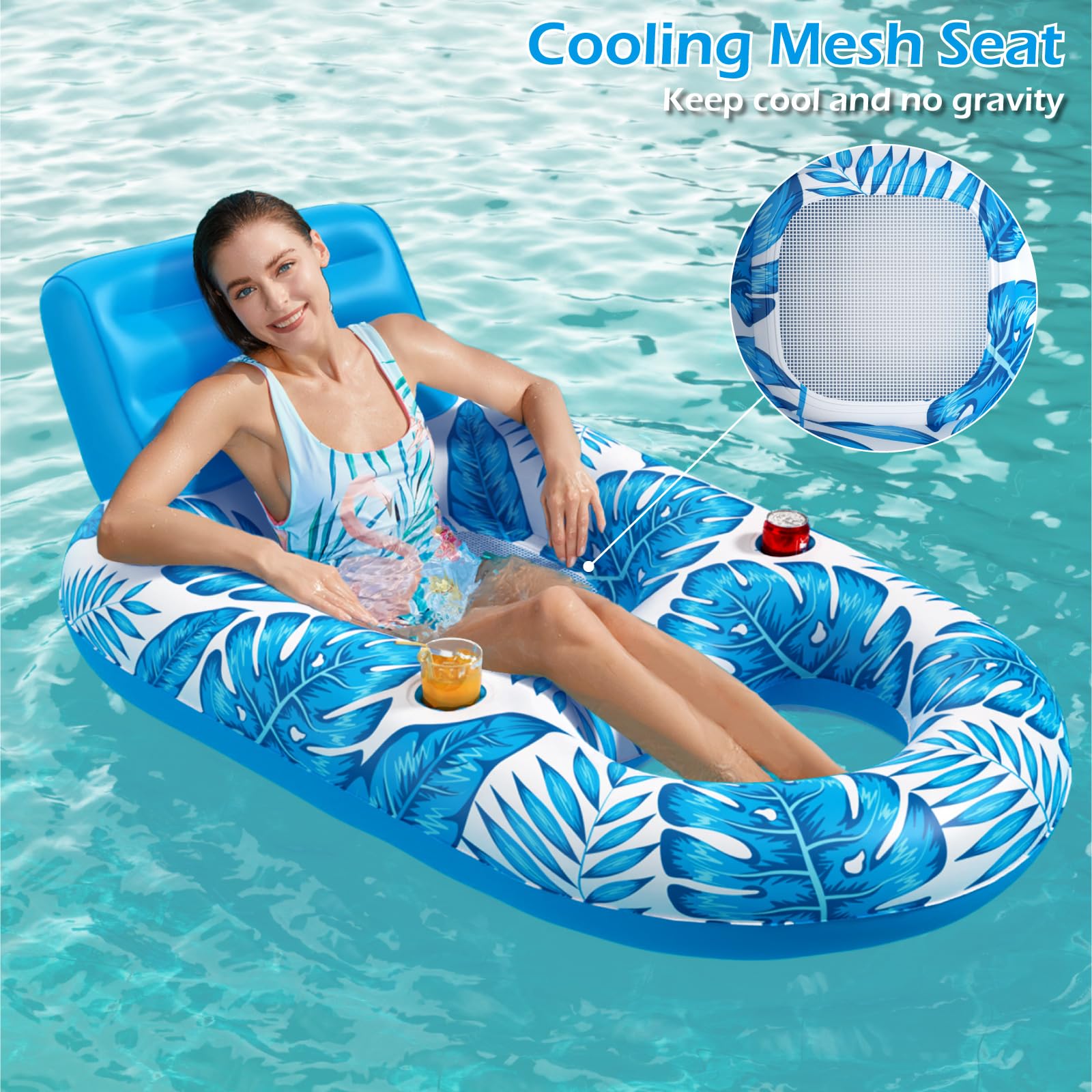 Jasonwell float features a foot area for dipping feet in water