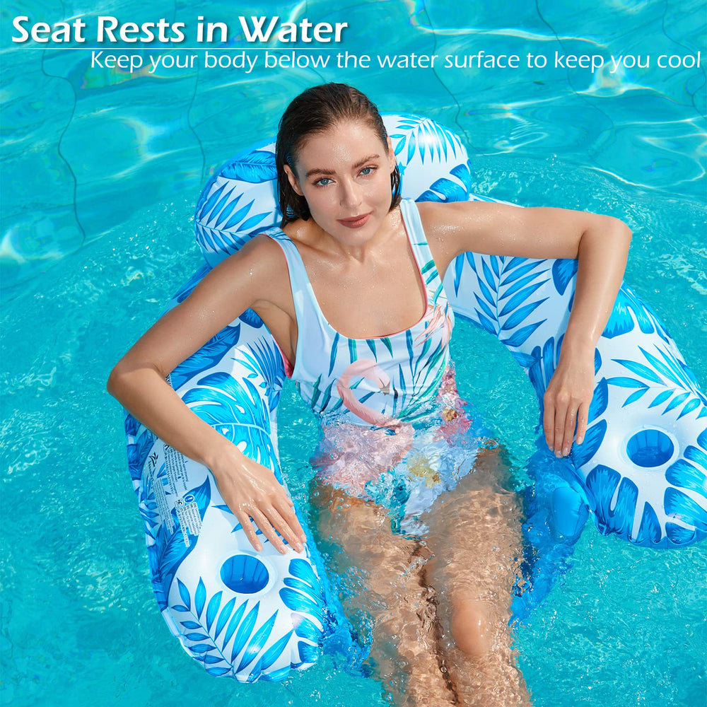 Jasonwell pool float chair showing backrest for extended comfort in sunlit water.
