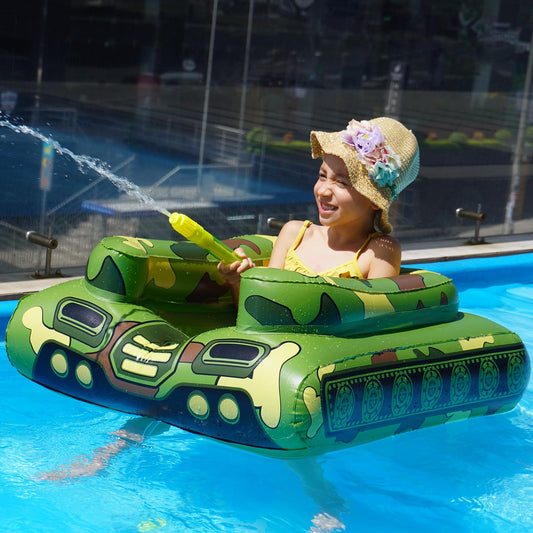 Jasonwell inflatable tank pool float with water cannon for kids, ideal for pool battles