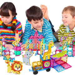 Jasonwell magnetic tiles encourage solo or group play for family bonding.
