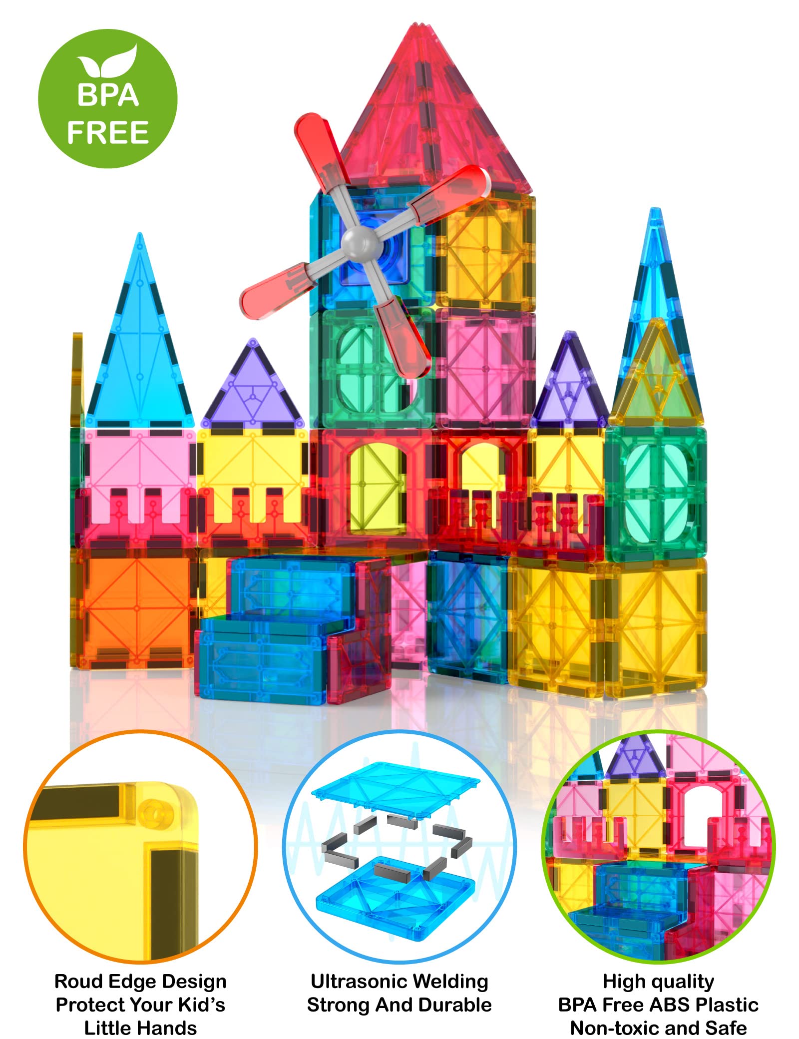 Jasonwell magnetic tiles support collaborative play and family bonding.