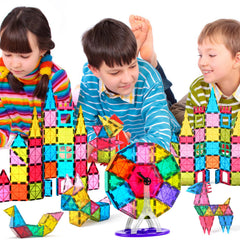 Jasonwell magnetic tiles use safe materials with rounded edges for kid-friendly use
