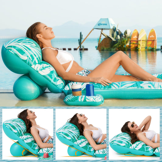 Jasonwell float with built-in cup holders keeps drinks close at hand