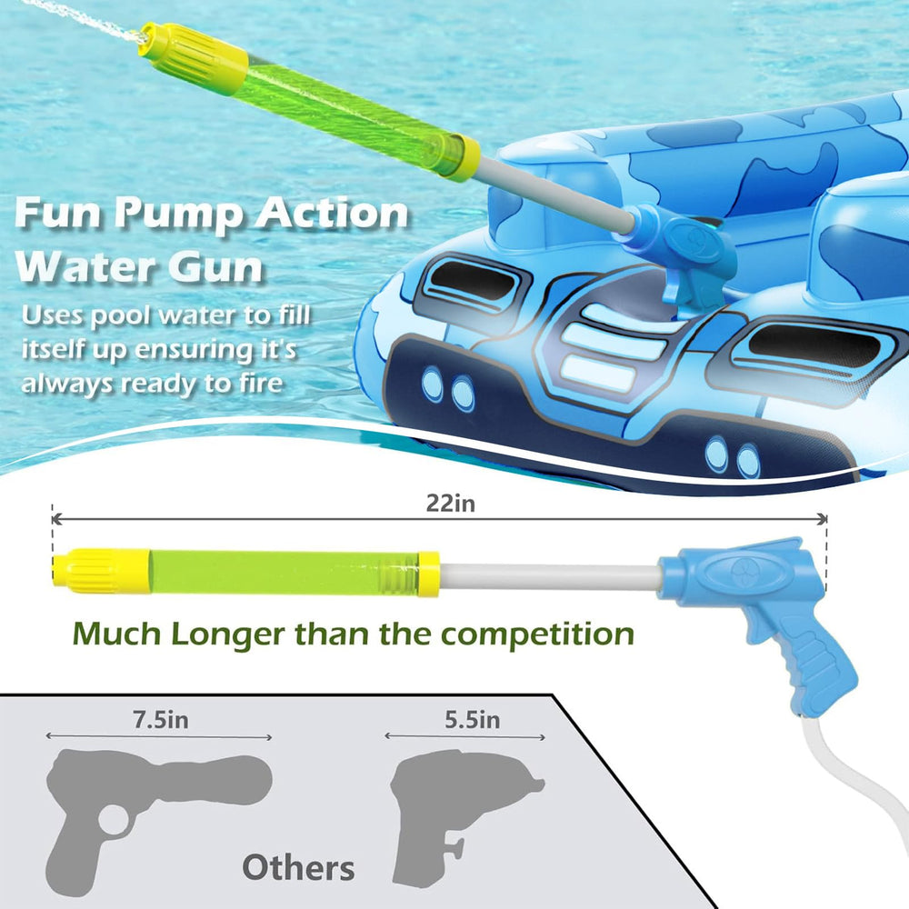 Jasonwell pump-action water gun ready to spray from the float