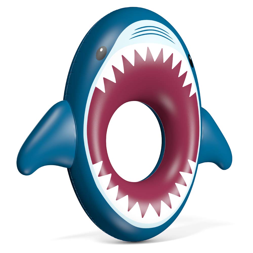 Jasonwell shark inflatable pool tube for kids and adults to ride.