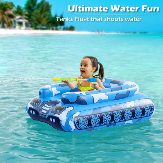 Jasonwell tank float in action during a playful pool water fight