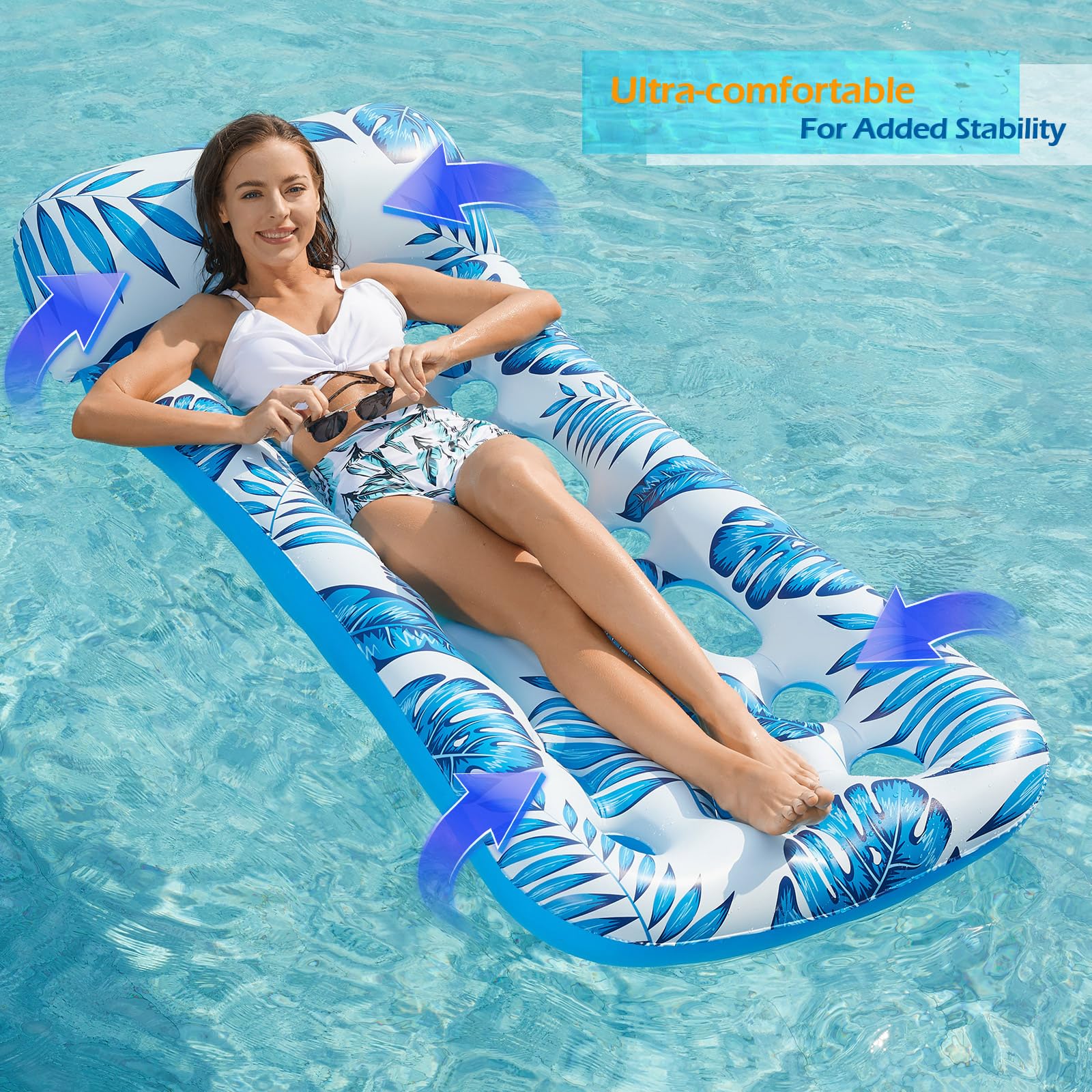 Jasonwell tanning float ideal for sunbathing on calm water.