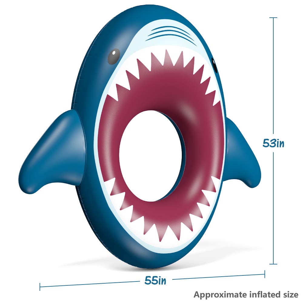 Jasonwell UV-resistant shark pool float for sunny days.