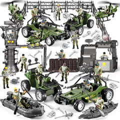 JASSKKBO army base and truck for durable, imaginative battles.