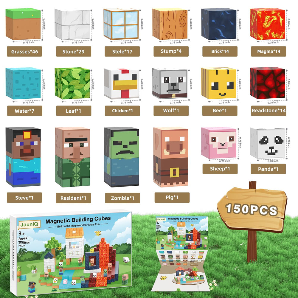 JauniQ game-element blocks invite imaginative scenarios and problem-solving.