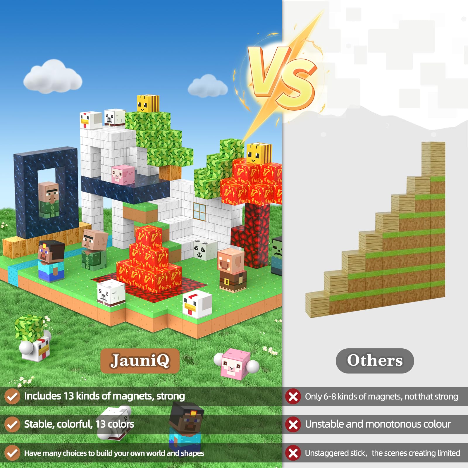 JauniQ gift-ready set encourages creative building and cooperative play.