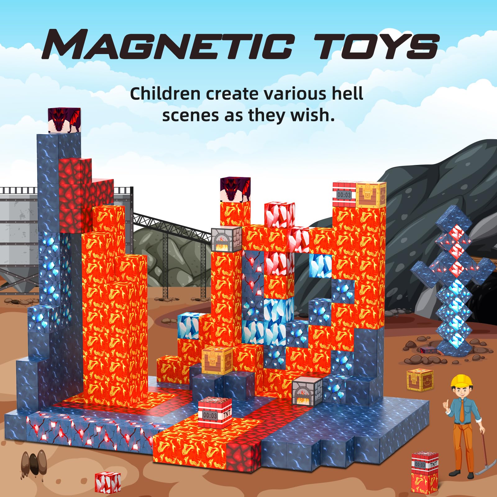 Jauniq blocks with secure magnets support stable, shareable constructions during play.