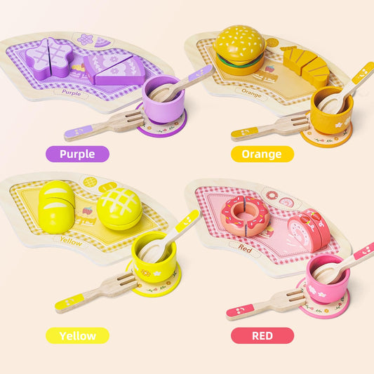 JAUNTY tea party set colorful food for sorting and color recognition.