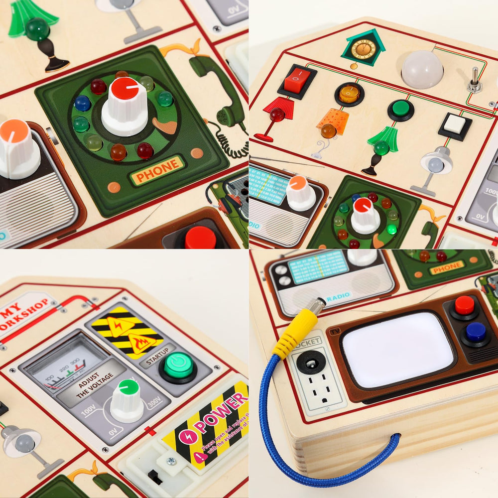 JAUNTY Montessori Busy Board offers safe, durable wood for curious toddlers