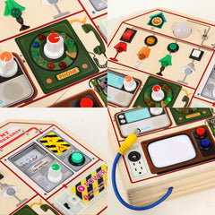 JAUNTY Montessori Busy Board offers safe, durable wood for curious toddlers