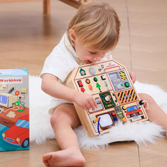 JAUNTY Busy Board socket and plug section builds fine motor skills through pretend setup