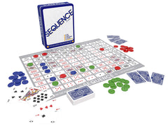 Jax Sequence in a Tin playing cards neatly organized for easy setup and play