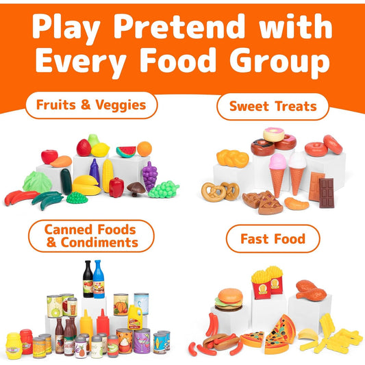 JaxoJoy pretend food set banana piece enhances colorful pretend breakfasts and role-play.